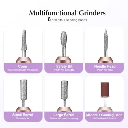 COSLUS C40 Electric Nail Drill Machine Golden | Professional Acrylic Gel Dip Powder Nails, Portable Manicure Pedicure Tools thumbnail 7
