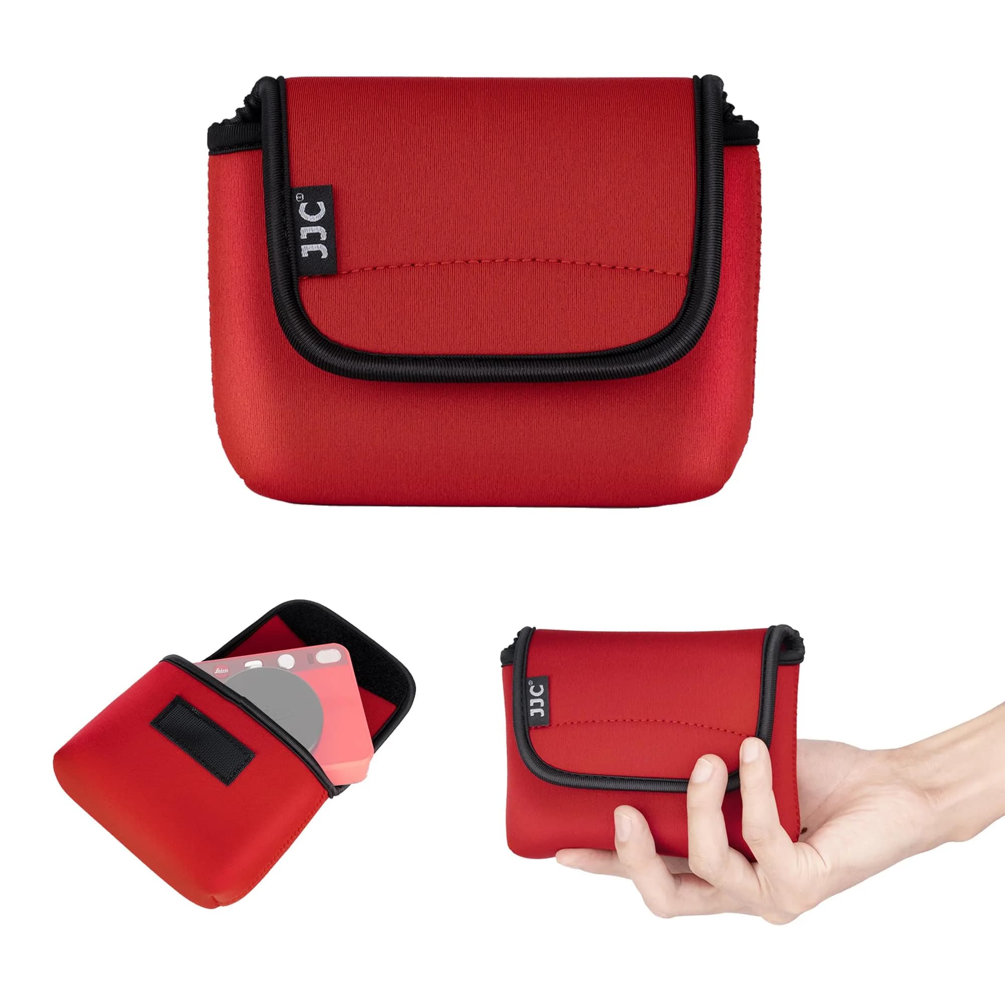 JJC Camera Case for Leica Sofort 2, Fuji X Half, Kodak Ektar H35N, Pixpro WPZ2 (160x120x35mm) | Red Neoprene Pouch — Red