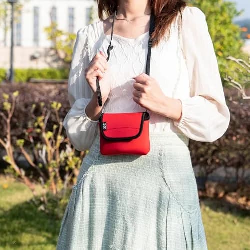 JJC Camera Case for Leica Sofort 2, Fuji X Half, Kodak Ektar H35N, Pixpro WPZ2 (160x120x35mm) | Red Neoprene Pouch thumbnail 6