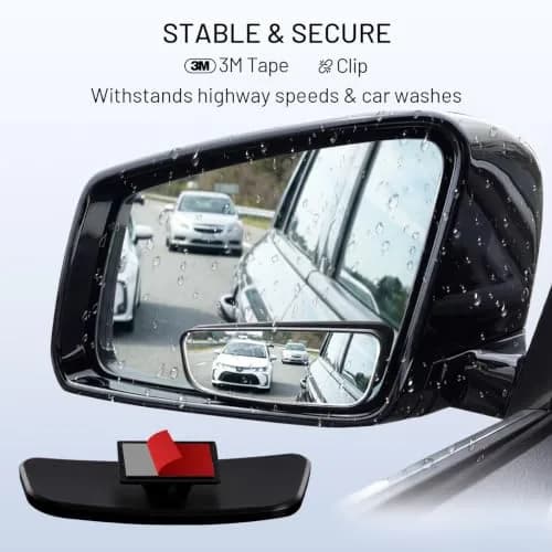 WildAuto Rectangular Blind Spot Mirror with Adhesive Mount, 2-Pack | Wide Angle HD Glass for Cars thumbnail 3