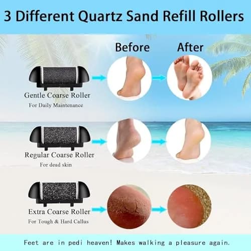 CIVYPRO Replacement Roller Heads for Electric Callus Remover BK-506, 3-Count (Extra Coarse, Regular Coarse, Gentle Coarse) | Foot Care Pedicure Tools thumbnail 4