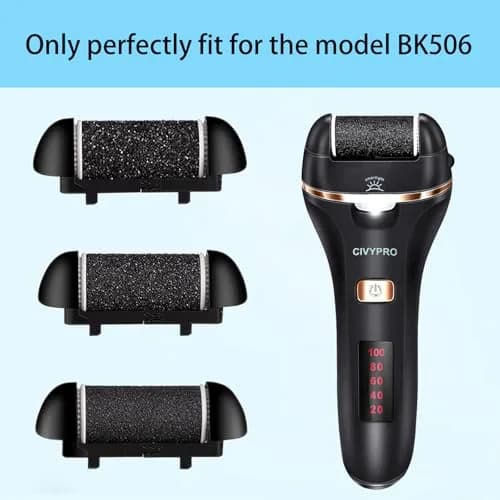 CIVYPRO Replacement Roller Heads for Electric Callus Remover BK-506, 3-Count (Extra Coarse, Regular Coarse, Gentle Coarse) | Foot Care Pedicure Tools thumbnail 2