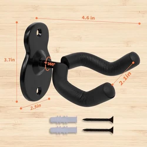 Sound harbor Guitar Wall Mount 10 Pack, Sturdy Metal Hook Stand for Acoustic, Electric Guitar, Banjo, Bass, Ukulele | Rotatable Arms thumbnail 6