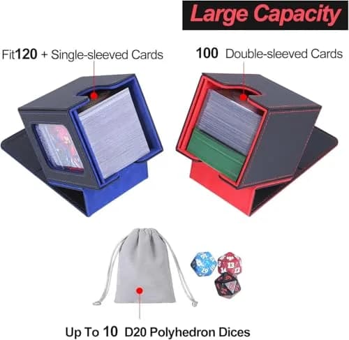 AFIING Commander Deck Box for 100 Double Sleeved Cards | Fits MTG EDH TCG with Side Window & Dividers thumbnail 3