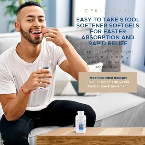 GeriCare Docusate Sodium Stool Softener 100mg | Gentle Adults Daily Laxative for Constipation thumbnail 5