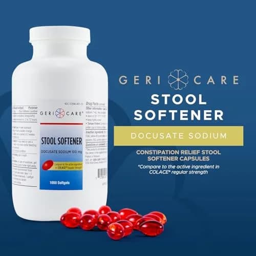 GeriCare Docusate Sodium Stool Softener 100mg | Gentle Adults Daily Laxative for Constipation thumbnail 3