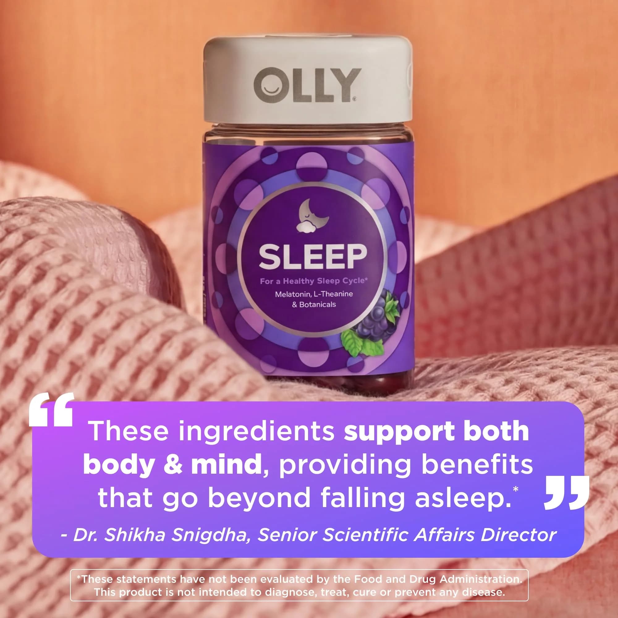 OLLY Sleep Gummy Blackberry Zen 90 Count | Melatonin & L-Theanine for Sleep Support - view 3