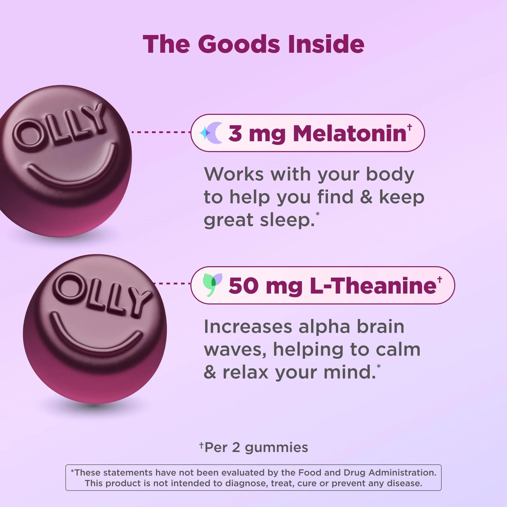 OLLY Sleep Gummy Blackberry Zen 90 Count | Melatonin & L-Theanine for Sleep Support - view 6