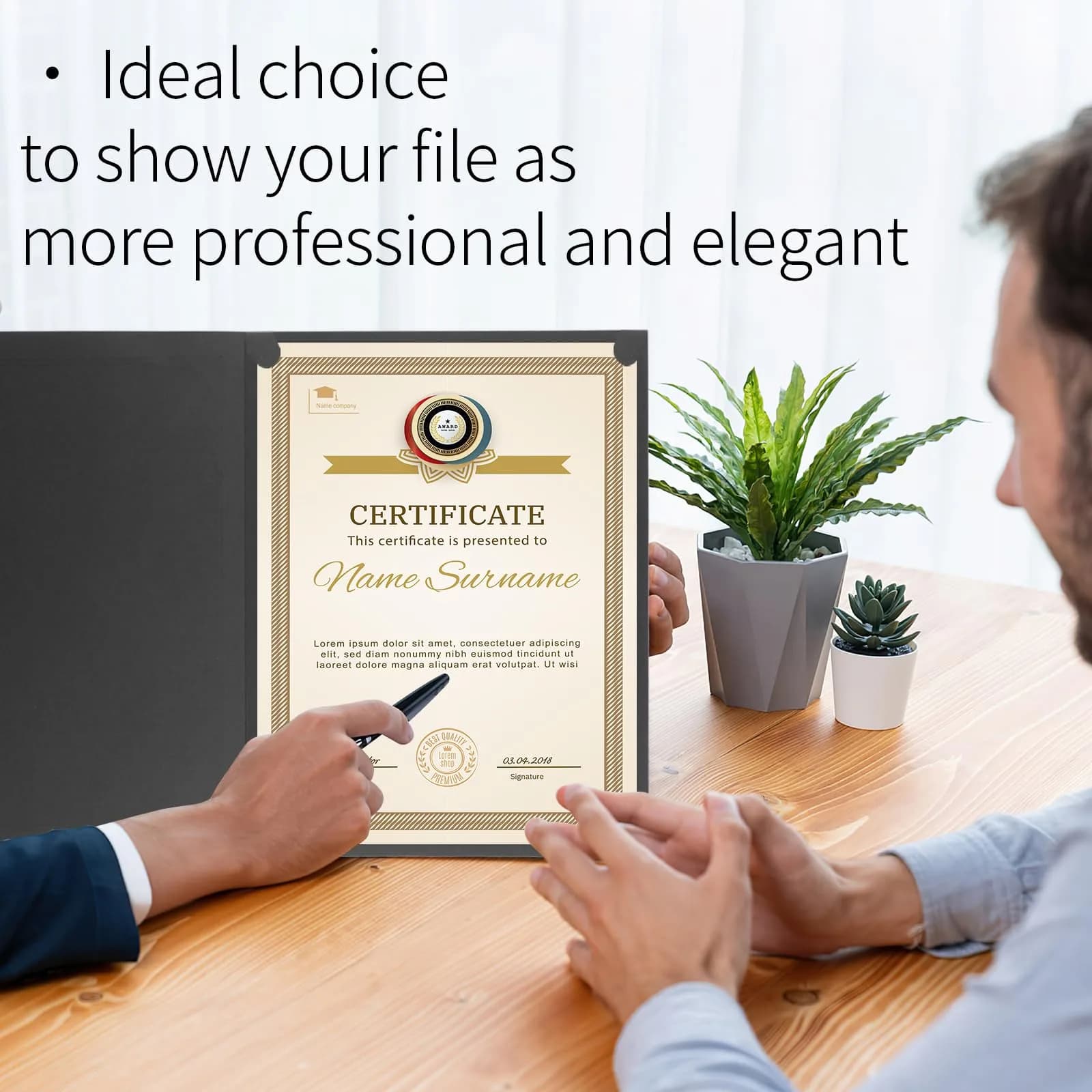 COIDEA Black Certificate Holders 10-Pack | 24.4cm x 30.6cm (9.4" x 12") Diploma Covers - view 6
