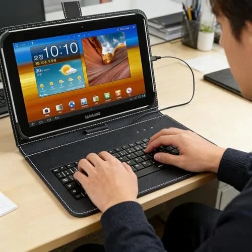ENJOY-UNIQUE Black QWERTY Keyboard Case for 9.7-11 inch Tablets | USB-C Port, PU Leather, Universal Fit thumbnail 7