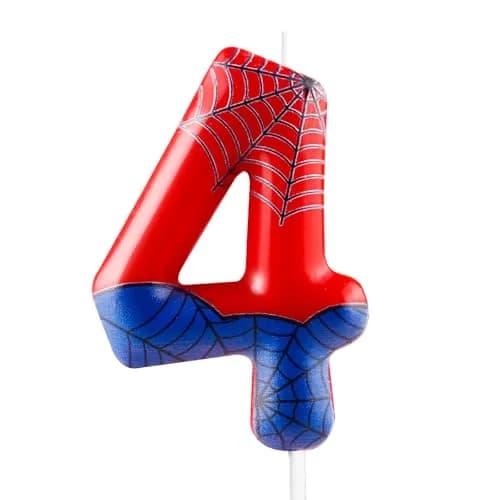 Hongplus 4th Birthday Candles Number 4 | Spider Cartoon Cake Topper for Kids & Adults thumbnail 1