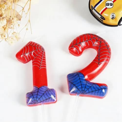 Hongplus 4th Birthday Candles Number 4 | Spider Cartoon Cake Topper for Kids & Adults thumbnail 2