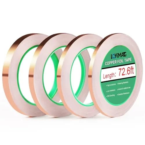 LOVIMAG Copper Foil Tape 4 Sizes (0.2-0.4 Inch) x 72.6FT | High Conductivity for Electronics & Crafts thumbnail 1