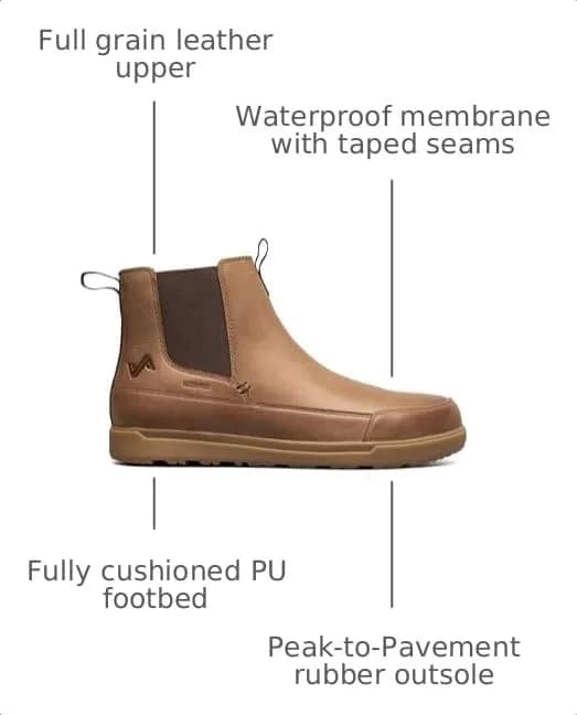 Forsake Phil Chelsea Men's Waterproof Outdoor Sneaker Boot, Toffee, 9 M | Waterproof, Full Grain Leather, Casual Style thumbnail 4