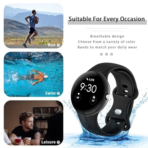 Eiavike Google Pixel Watch 41mm Silicone Band | Breathable, Soft & Durable for Unisex thumbnail 5
