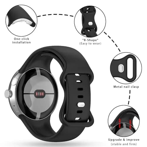 Eiavike Google Pixel Watch 41mm Silicone Band | Breathable, Soft & Durable for Unisex thumbnail 2