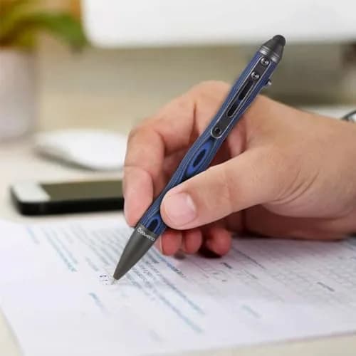 Cool Hand 5.7'' G10 EDC Bolt Action Pen, Touch Screen Stylus, Model 5375-N | Ergonomic large-hand grip, refillable, stylish navy thumbnail 2