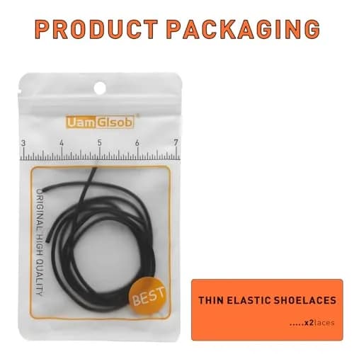 UamGlsob Elastic Speed Laces for On Cloud 5, 6 Running Shoes | No Tie, Stretch, Black, 34in thumbnail 2