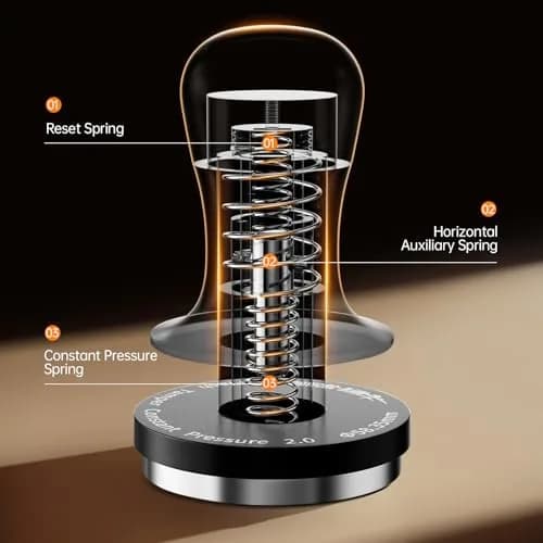 MHW-3BOMBER 53.35mm Espresso Coffee Tamper with Three Spring Loaded Calibrated Espresso Tamper 30lbs | Titanium Coating Black thumbnail 3