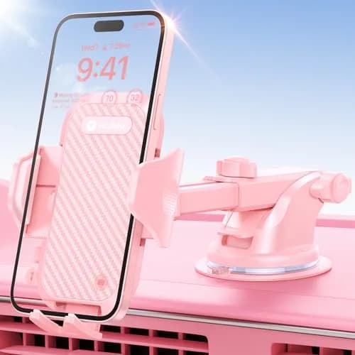 VICSEED Pink Portable Electronic Device Mount | Rally Racing-Grade Stability, 360° Rotatable, Heavy-Duty Suction (4.84-6.93 inch) thumbnail 1