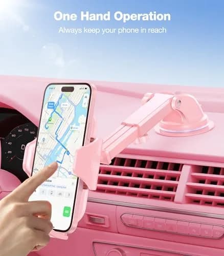 VICSEED Pink Portable Electronic Device Mount | Rally Racing-Grade Stability, 360° Rotatable, Heavy-Duty Suction (4.84-6.93 inch) thumbnail 6