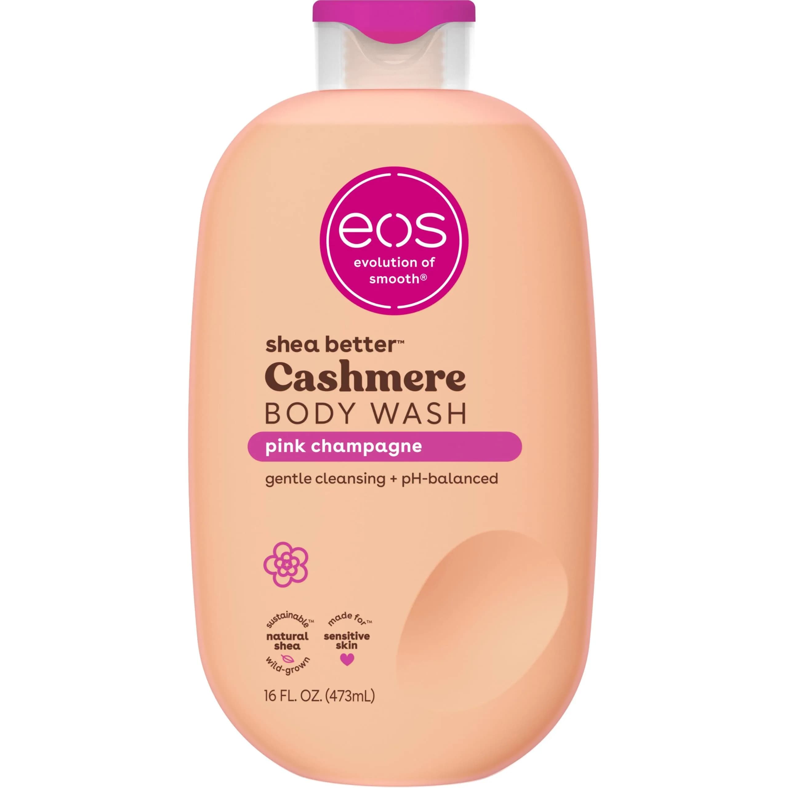 eos Strawberry Dreams Body Wash Creamy Gel Formula with Shea Butter, Glycerin, Vitamin E, pH Balanced, Sensitive Skin, Vegan, 475ml (16 fl oz) — Pink Champagne
