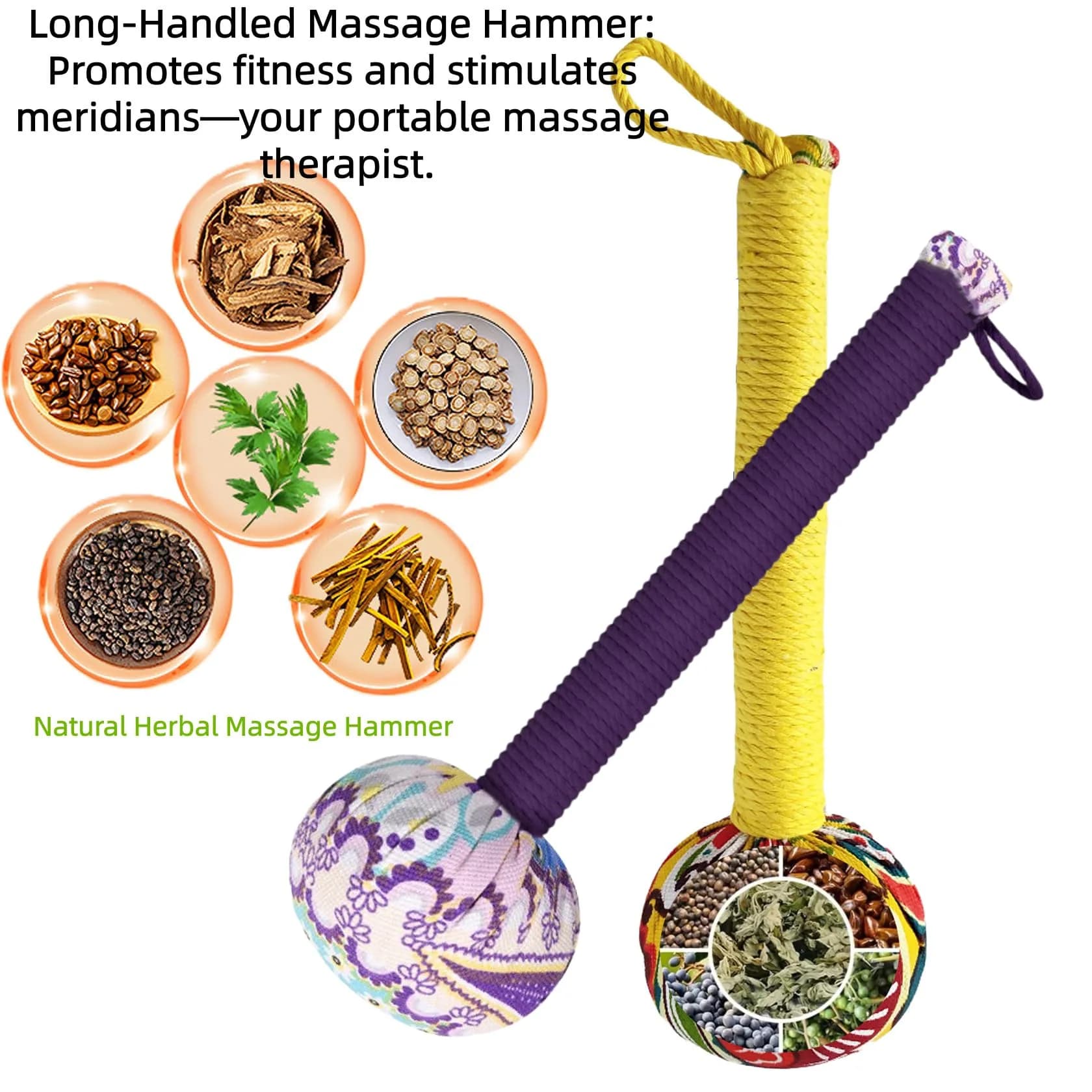 APSWUDR Manual Back Massager Hammer with Mugwort Essence | 0.29 kg (0.6 lb) - view 2