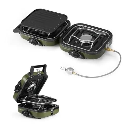 Naturehike 2 Burner Folding Camping Stove with Griddle | Portable Lightweight Gas Stove with Stepless Flame Control thumbnail 1