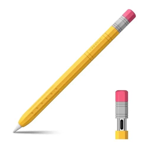 Fintie Soft Silicone Sleeve for Apple Pencil (USB-C), Yellow | Lightweight Pen Protective Cover, Anti-Slip Grip, Ergonomic Design, Writing & Drawing Comfort, Supports Magnetic Attachment thumbnail 1