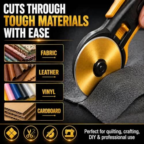 Kingsource 60mm Rotary Cutter Blades 10 Pack Titanium Coated SKS-7 Steel | Durable Replacement Blades for Quilting, Sewing, Fabric Cutting thumbnail 5