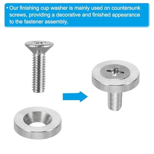 PATIKIL M4 Finish Countersunk Washer, 10pcs 14mm Dia. 3mm Tall | Solid Stainless Steel for Construction thumbnail 4