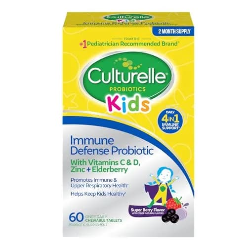 Culturelle Kids Daily Immune Defense Probiotic Chewables Ages 3+ 60 Count | Clinically Proven Probiotic Blend for Children thumbnail 1