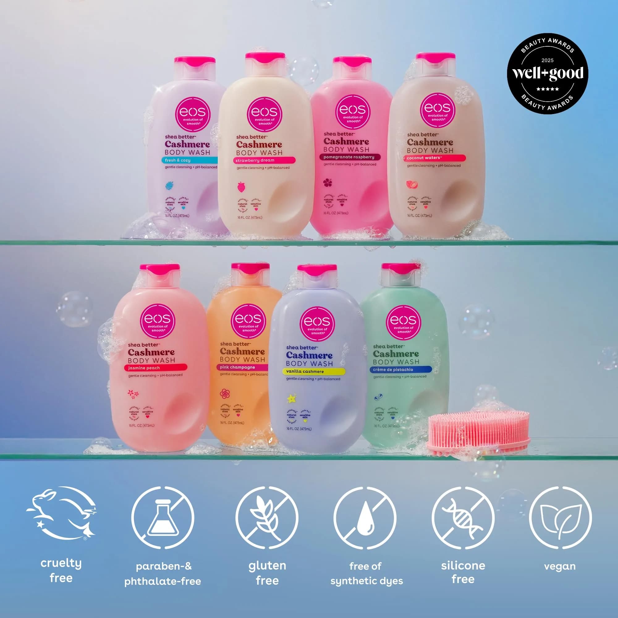 eos Strawberry Dreams Creamy Gel Body Wash for Sensitive Skin, pH Balanced, 16 fl oz - view 8