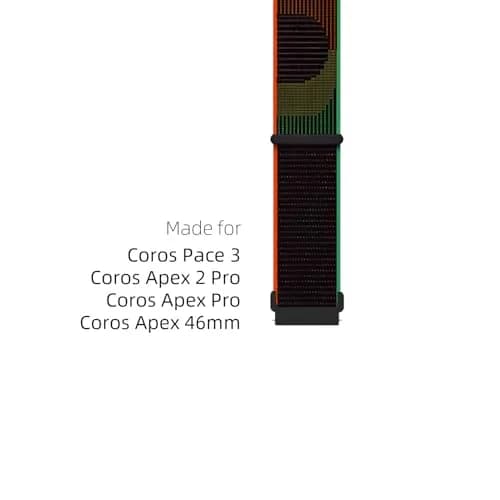 BlackPro Compatible with Coros Pace 3/Apex 2 Pro/Apex Pro/Apex 46mm Watch Band, Hook&Loop Nylon Breathable Sport Strap for Men Women Reflective White thumbnail 2