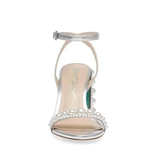 Betsey Johnson Lexi Silver Heeled Sandal 7 | Embellished Block Heel for Evening Wear thumbnail 5
