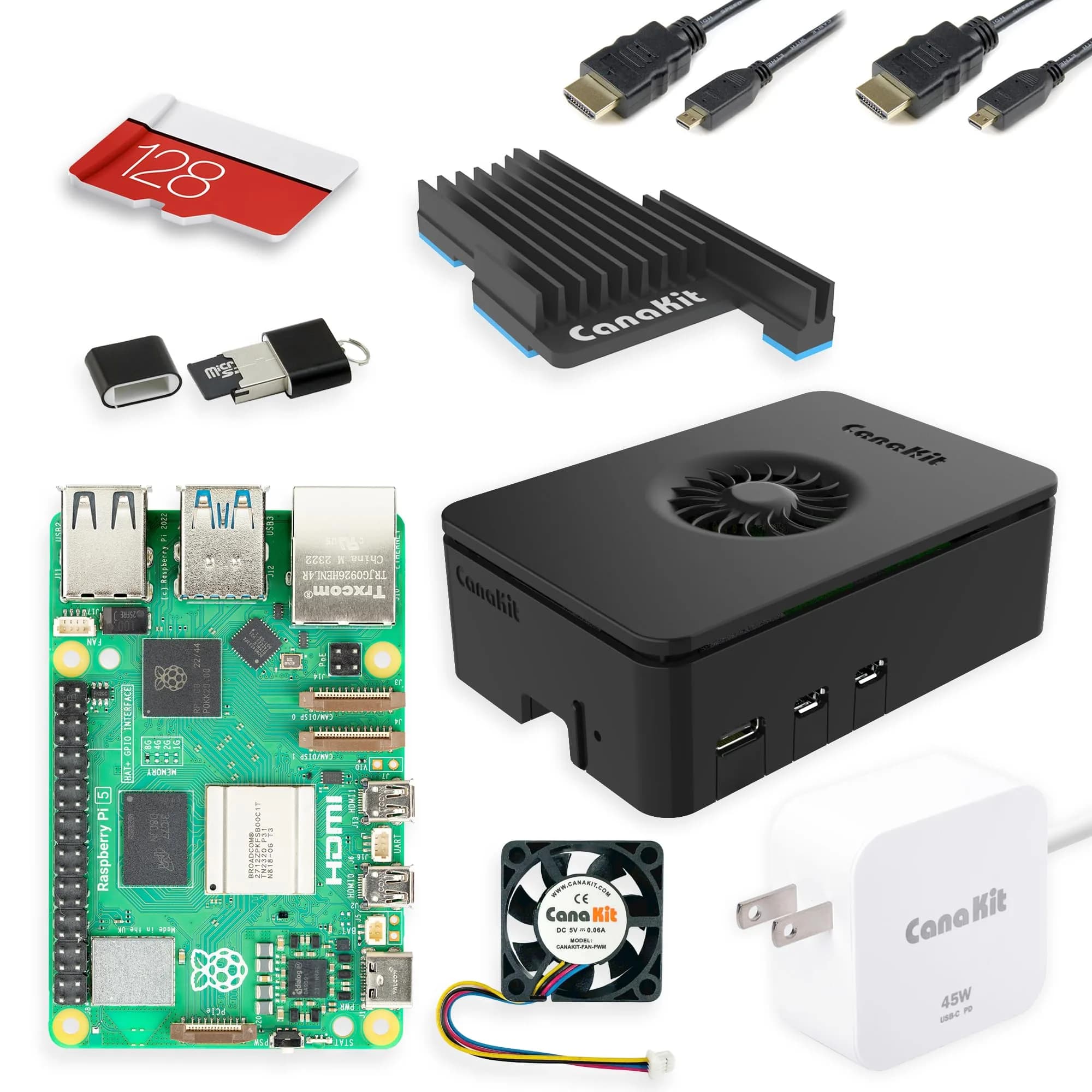 CanaKit Raspberry Pi 5 Starter Kit PRO - Turbine Black (128GB Edition) (8GB RAM) | High-Power Single Board Computer for India