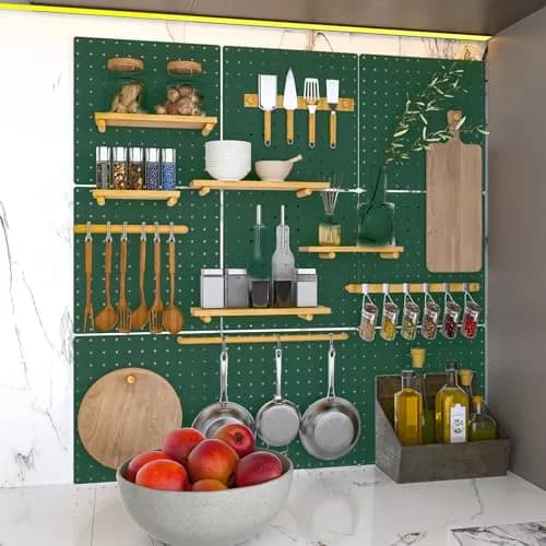 Hogurity Heavy Duty Metal Pegboard Panels with Hooks - 4 Pack 12"x12" | 24"x24" Display Area thumbnail 7