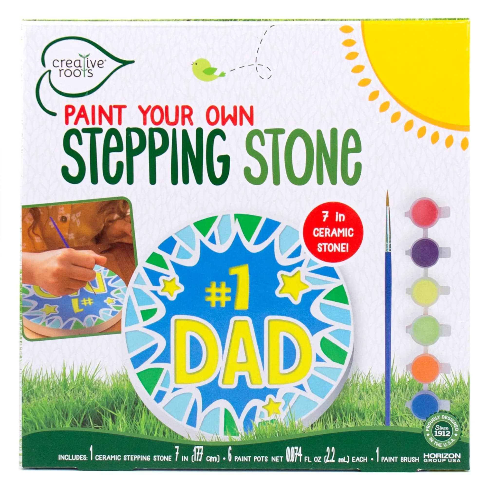 Creative Roots #1 Dad Stepping Stone Paint Kit | USA Imported Craft for Kids Ages 8-12 - view 3