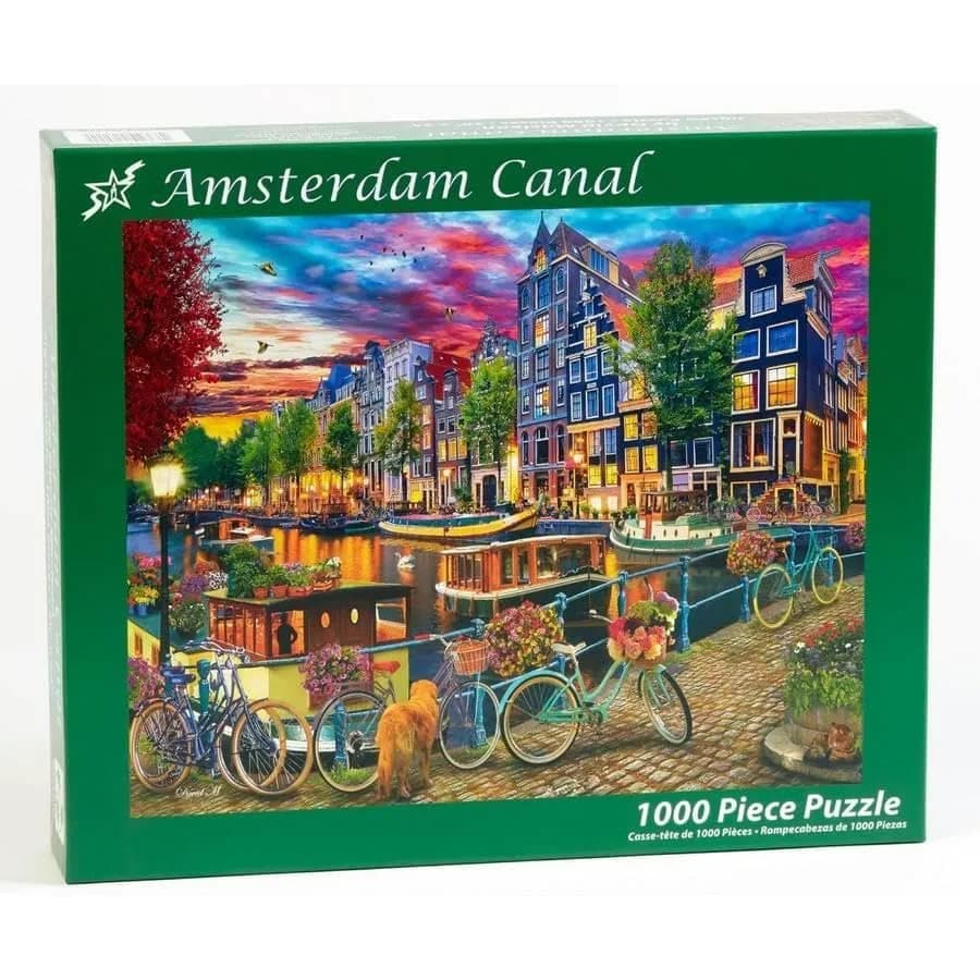 Vermont Christmas Company Amsterdam Canal Jigsaw Puzzle 1000 Piece | Large Interlocking & Randomly Shaped Pieces thumbnail 3