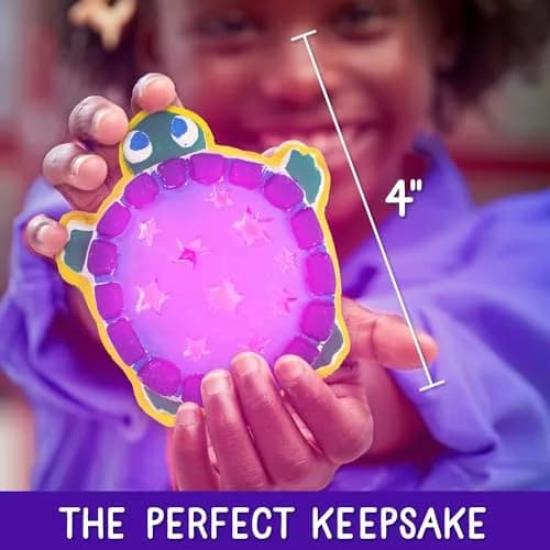 Creative Roots Mini Light Up Turtle Stepping Stone Craft Kit 11.4 cm (3.9 in.) | Color-Changing LED & Acrylic Paints thumbnail 5