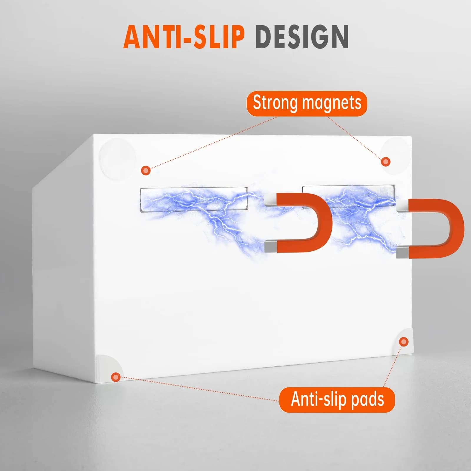 BEYGORM Magnetic Dry Erase Marker Holder White 2 Compartments | Strong Magnets & Anti-Slip for Whiteboards & Fridges - view 2