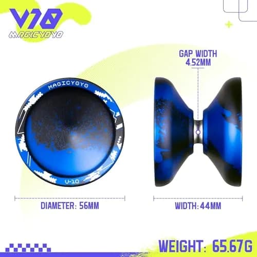 MAGICYOYO V10 Finger Spin Yoyo Black Blue | Responsive & Unresponsive Dual Purpose Metal Yoyo thumbnail 5