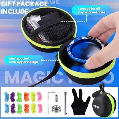 MAGICYOYO V10 Finger Spin Yoyo Black Blue | Responsive & Unresponsive Dual Purpose Metal Yoyo thumbnail 6