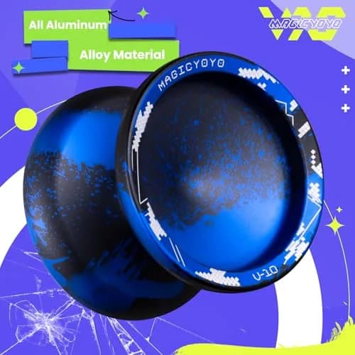 MAGICYOYO V10 Finger Spin Yoyo Black Blue | Responsive & Unresponsive Dual Purpose Metal Yoyo thumbnail 7