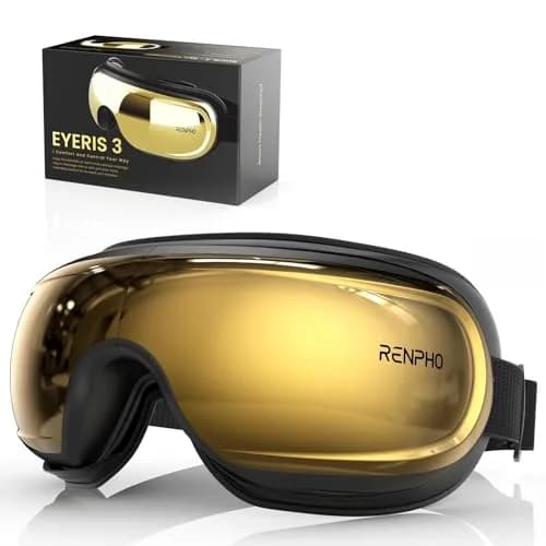 RENPHO Eyeris 3 Eye Massager with Heat & Cooling, Voice Control, 3 Compression Modes, 3 Pressure Levels, Bluetooth, Gold | 1500mAh Battery thumbnail 1