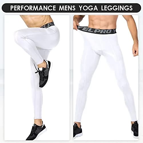 SPVISE White Men's Compression Pants Workout Leggings Sports Tights Performance Athletic Running Base Layer Underwear Long | Breathable, Moisture-Wicking & Flexible thumbnail 8