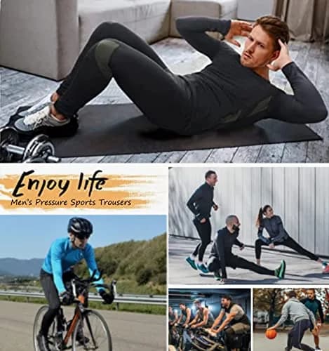 SPVISE White Men's Compression Pants Workout Leggings Sports Tights Performance Athletic Running Base Layer Underwear Long | Breathable, Moisture-Wicking & Flexible thumbnail 2