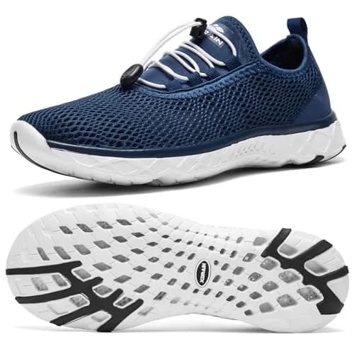 ALEADER Xdrain Water Shoes for Men, Quick-Dry Beach Aqua Hiking Pool Swim Shoes, Water Sneakers Navy Size 8.5 (268 ml) thumbnail 1