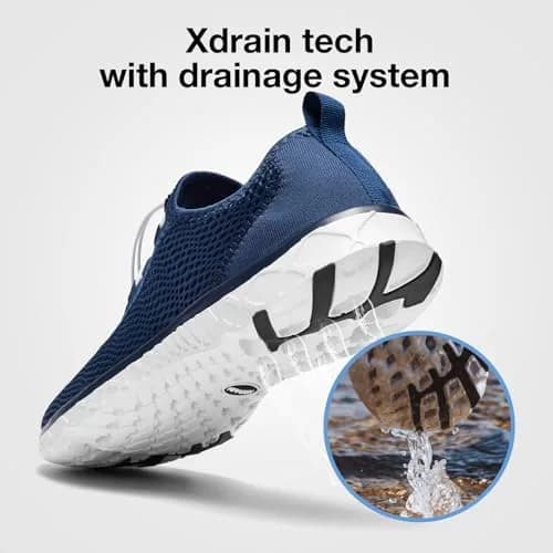 ALEADER Xdrain Water Shoes for Men, Quick-Dry Beach Aqua Hiking Pool Swim Shoes, Water Sneakers Navy Size 8.5 (268 ml) thumbnail 3