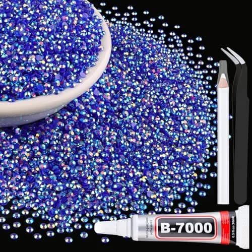 TINKRSTUFF 10,000pcs 2mm Resin Jelly Rhinestones Dark Blue AB | Bedazzling DIY Craft Gems thumbnail 1